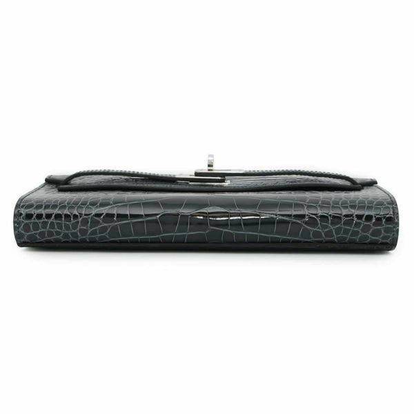 エルメス ケリーウォレット ロング トゥーゴー ヴェールフォンセ/シルバー金具 アリゲーターシャイン W刻印