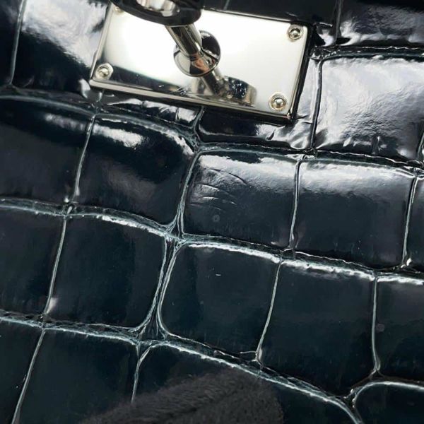 エルメス ケリーウォレット ロング トゥーゴー ヴェールフォンセ/シルバー金具 アリゲーターシャイン W刻印