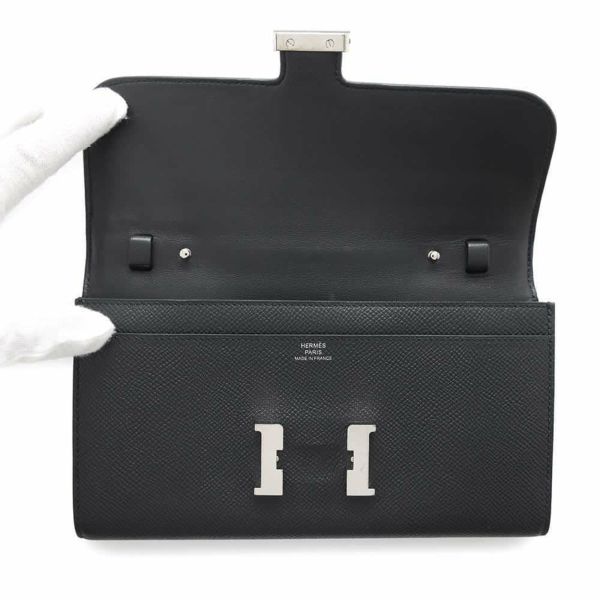 エルメス 長財布 コンスタンス トゥーゴー ロング ブラック/シルバー金具 エプソン Z刻印 黒