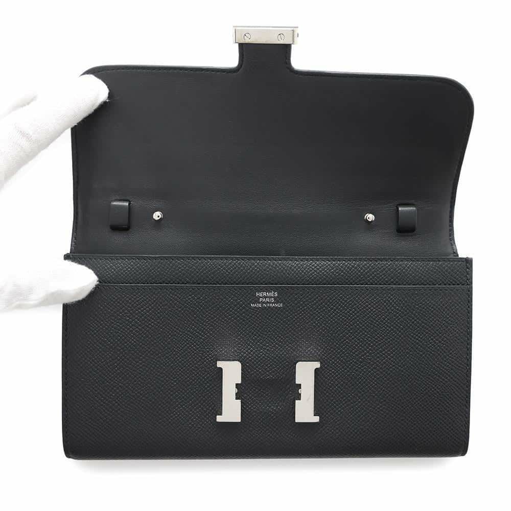 エルメス 長財布 コンスタンス トゥーゴー ロング ブラック/シルバー金具 エプソン Z刻印 黒