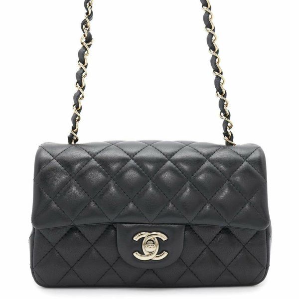 シャネル チェーンショルダーバッグ ミニ マトラッセ 20 ココマーク ラムスキン A69900 CHANEL フラップ 黒