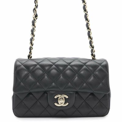 シャネル チェーンショルダーバッグ ミニ マトラッセ 20 ココマーク ラムスキン A69900 CHANEL フラップ 黒 安心保証