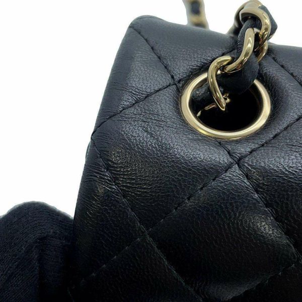 シャネル チェーンショルダーバッグ ミニ マトラッセ 20 ココマーク ラムスキン A69900 CHANEL フラップ 黒