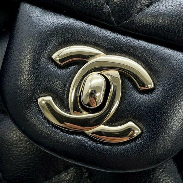 シャネル チェーンショルダーバッグ ミニ マトラッセ 20 ココマーク ラムスキン A69900 CHANEL フラップ 黒