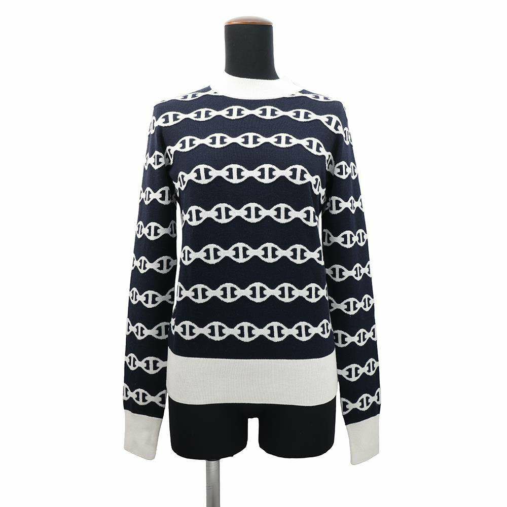 エルメス ニット ロングスリーブ シェーヌ・ダンクル レディースサイズ34 HERMES アパレル トップス