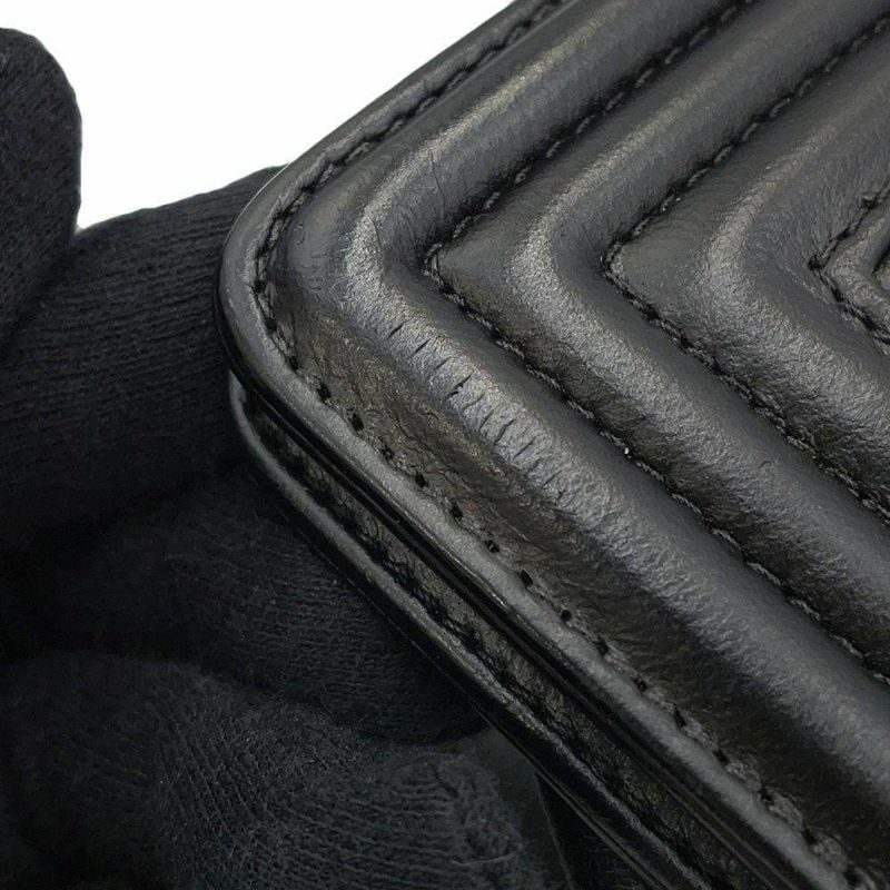 シャネル チェーンショルダーバッグ ボーイシャネル ラージ マトラッセ ココマーク ラムスキン A92193 CHANEL 黒