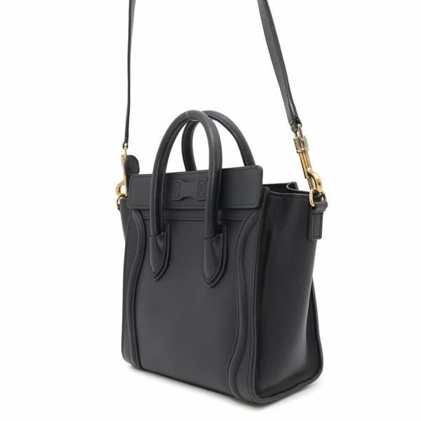 セリーヌ ハンドバッグ ラゲージ ナノショッパー レザー 189243 CELINE バッグ 2wayショルダーバッグ 黒