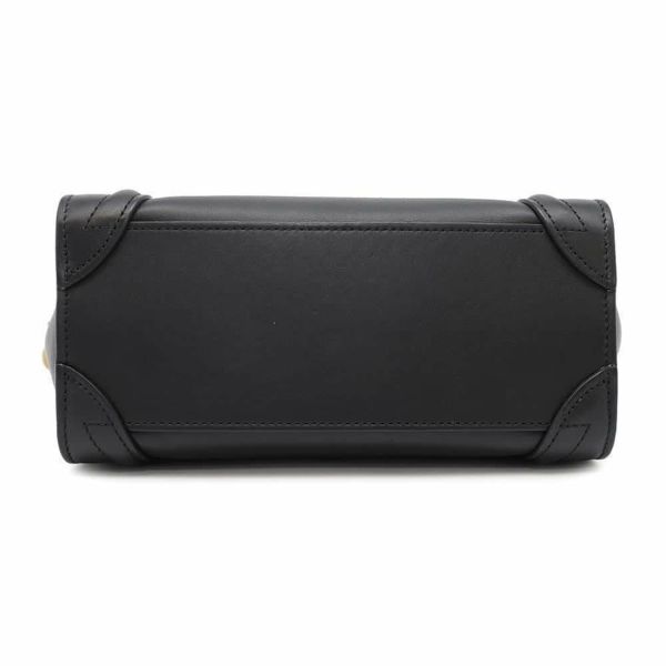 セリーヌ ハンドバッグ ラゲージ ナノショッパー レザー 189243 CELINE バッグ 2wayショルダーバッグ 黒