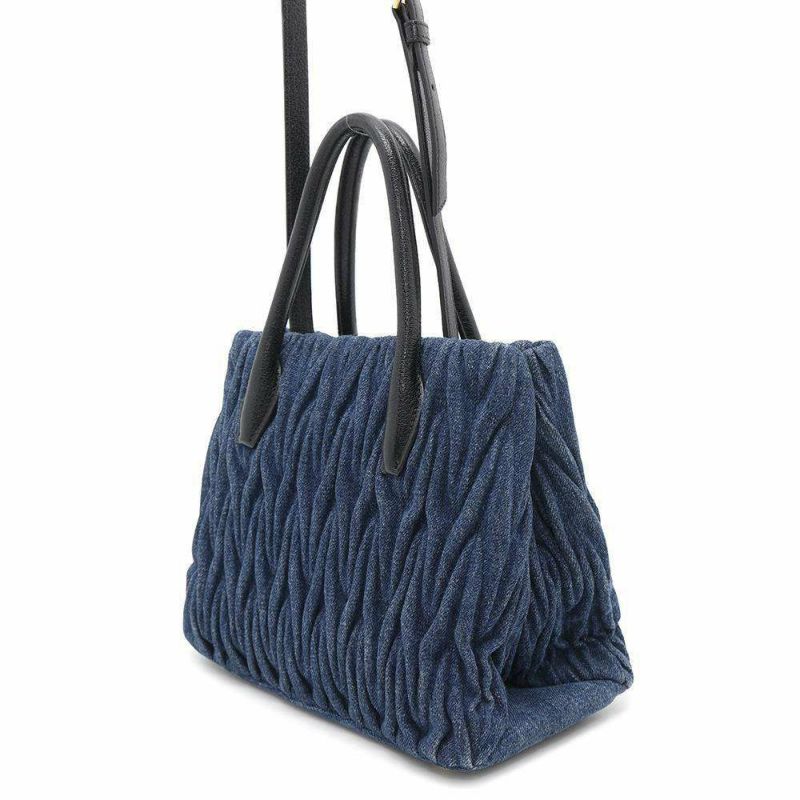 ミュウミュウ ハンドバッグ マテラッセ デニム レザー 5BG069 MIUMIU 2way