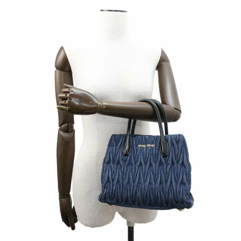 ミュウミュウ ハンドバッグ マテラッセ デニム レザー 5BG069 MIUMIU 2way