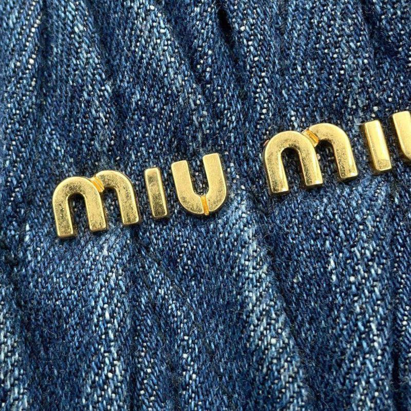 ミュウミュウ ハンドバッグ マテラッセ デニム レザー 5BG069 MIUMIU 2way