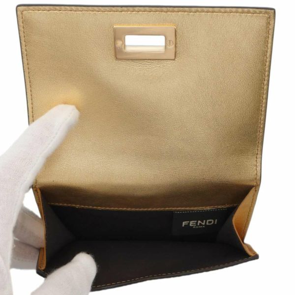 フェンディ 二つ折り財布 ピーカブー コンパクトウォレット 8M0438 FENDI 財布 ピンク