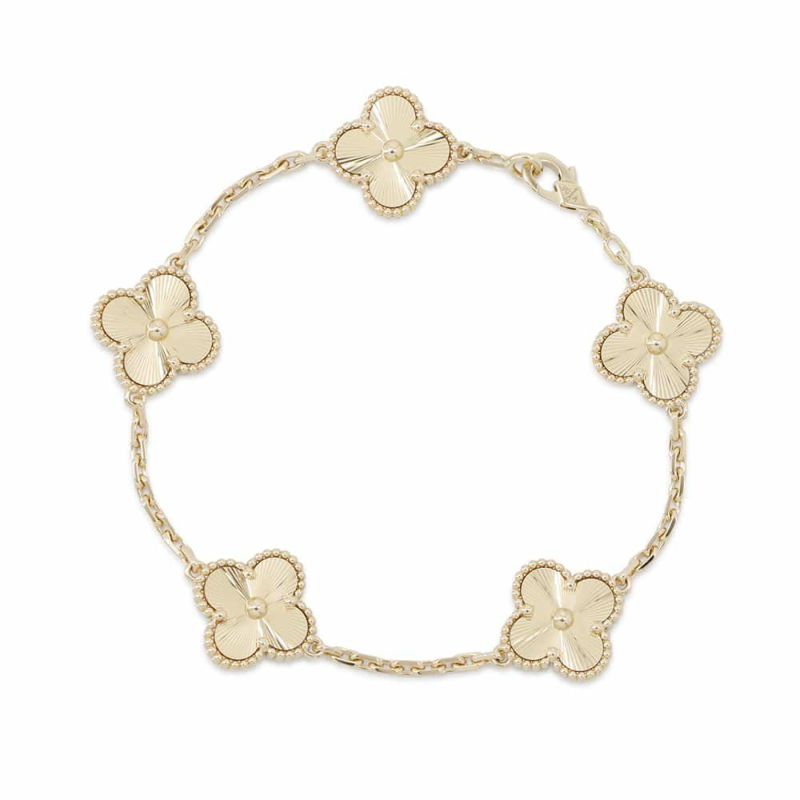 ヴァンクリーフ＆アーペル ブレスレット ヴィンテージ アルハンブラ ブレスレット 5モチーフ ギヨシェ K18YG VCARP3JK00