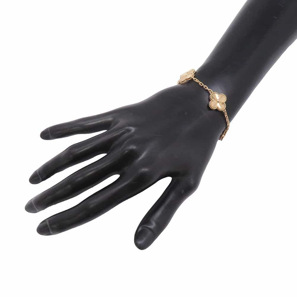 ヴァンクリーフ＆アーペル ブレスレット ヴィンテージ アルハンブラ ブレスレット 5モチーフ ギヨシェ K18YG VCARP3JK00