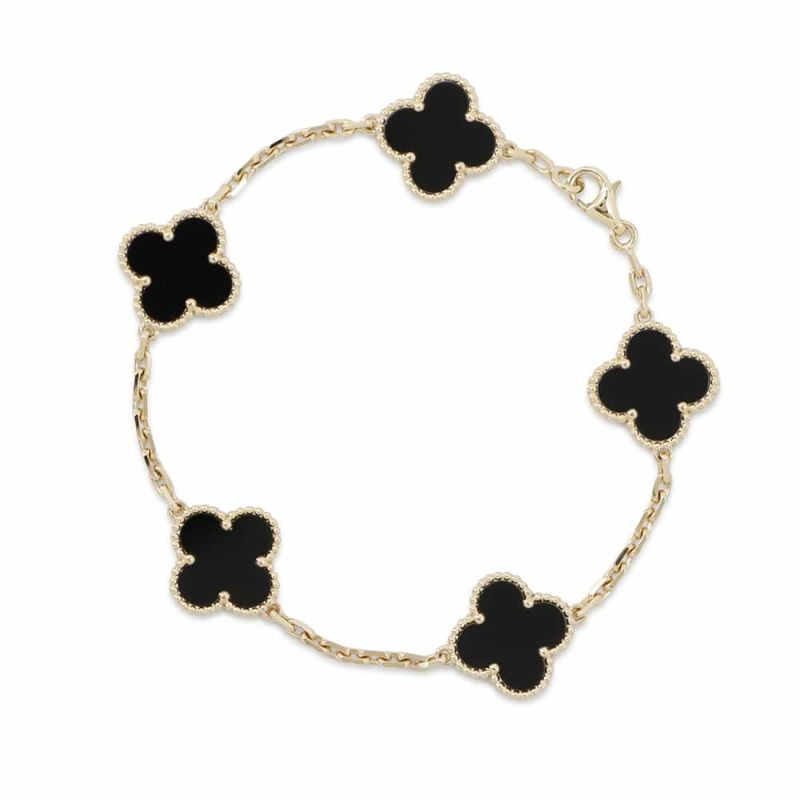 ヴァンクリーフ＆アーペル ブレスレット ヴィンテージ アルハンブラ ブレスレット 5モチーフ オニキス K18YG VCARA41300