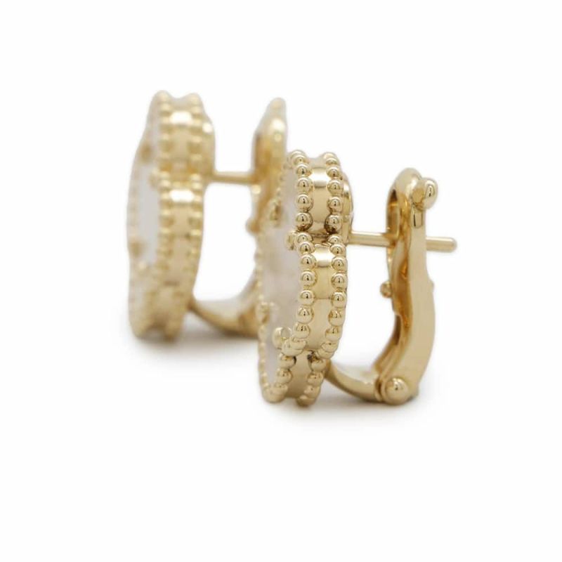 ヴァンクリーフ&アーペル ピアス ヴィンテージ アルハンブラ イヤリング マザーオブパール K18YGイエローゴールド VCARA44100