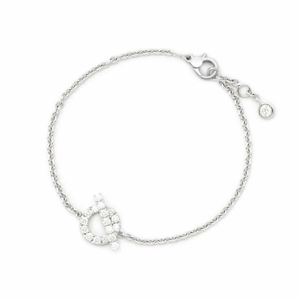 エルメス ブレスレット フィネス ブレスレット ダイヤ 18P 0.55ct K18WG サイズST HERMES ジュエリー