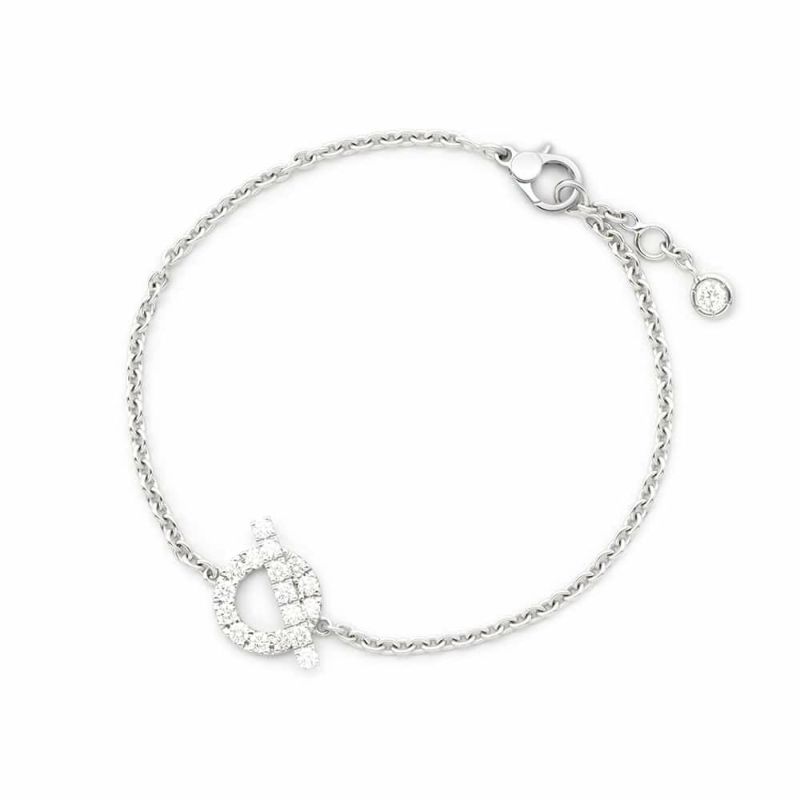 エルメス ブレスレット フィネス ブレスレット ダイヤ 18P 0.55ct K18WG サイズST HERMES ジュエリー