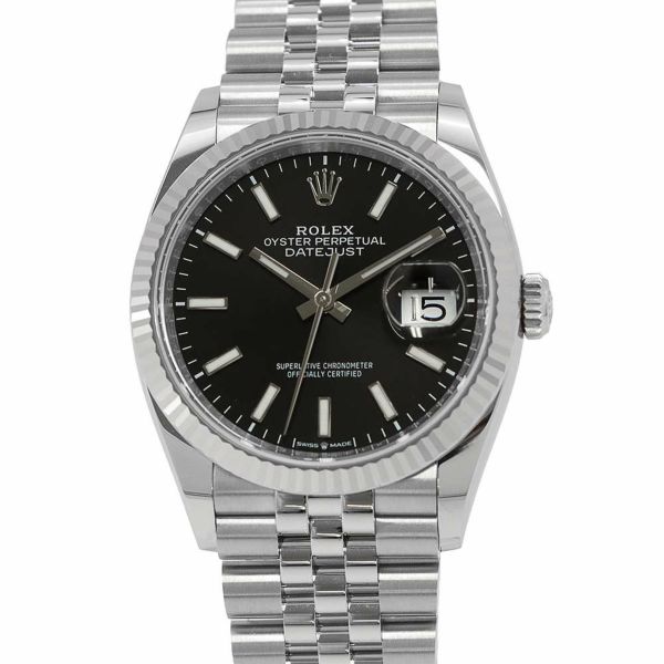 ロレックス デイトジャスト36 SS/K18WG ランダムシリアル ルーレット 126234 ROLEX 腕時計 黒文字盤