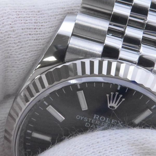 ロレックス デイトジャスト36 SS/K18WG ランダムシリアル ルーレット 126234 ROLEX 腕時計 黒文字盤