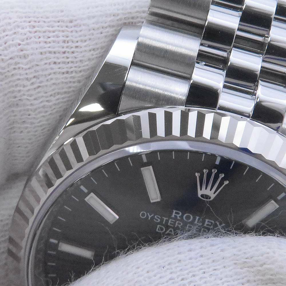 ロレックス デイトジャスト36 SS/K18WG ランダムシリアル ルーレット 126234 ROLEX 腕時計 黒文字盤