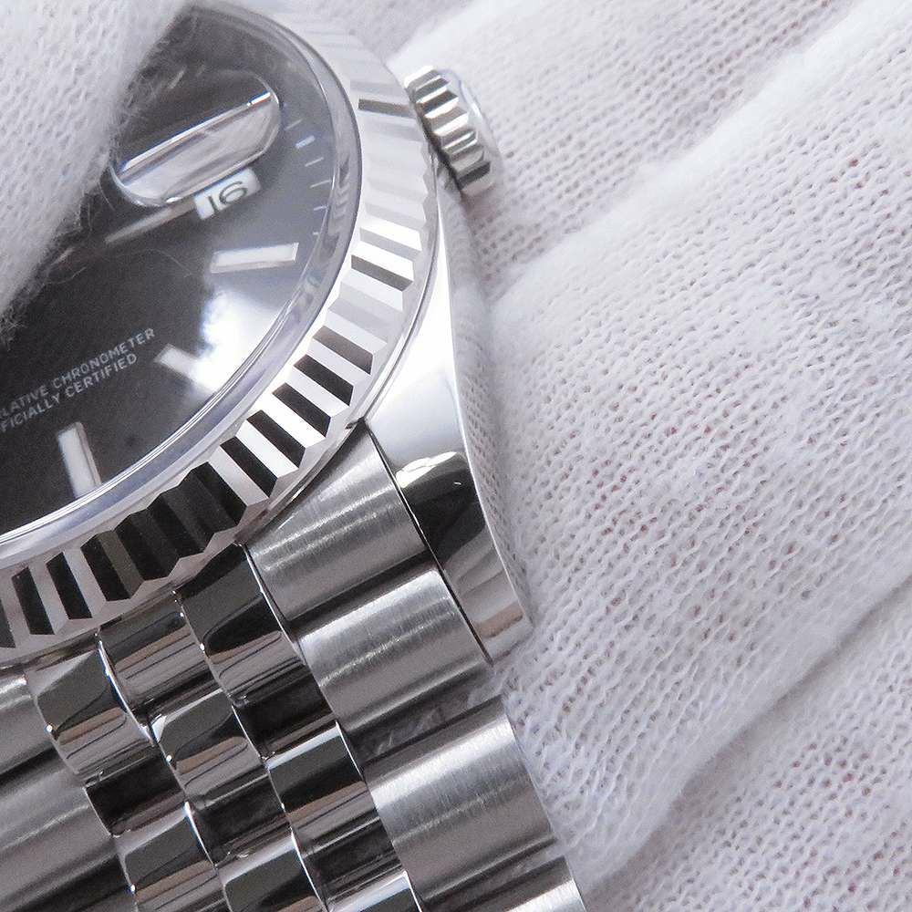 ロレックス デイトジャスト36 SS/K18WG ランダムシリアル ルーレット 126234 ROLEX 腕時計 黒文字盤