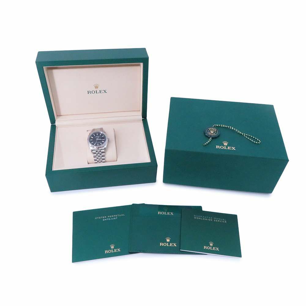 ロレックス デイトジャスト36 SS/K18WG ランダムシリアル ルーレット 126234 ROLEX 腕時計 黒文字盤