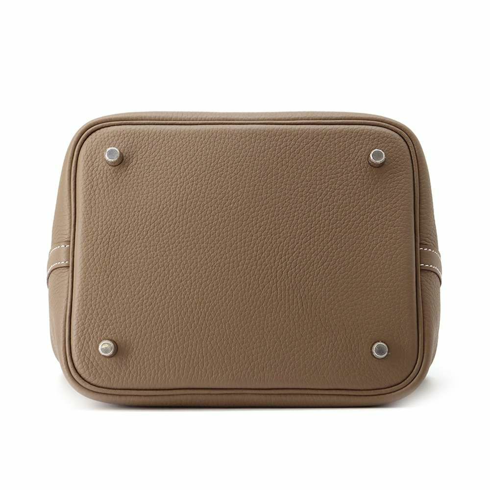 エルメス ハンドバッグ ピコタンロックMM エトゥープ/シルバー金具 トリヨンクレマンス K刻印