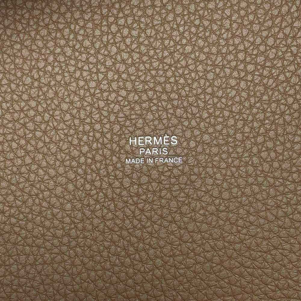 エルメス ハンドバッグ ピコタンロックMM エトゥープ/シルバー金具 トリヨンクレマンス K刻印