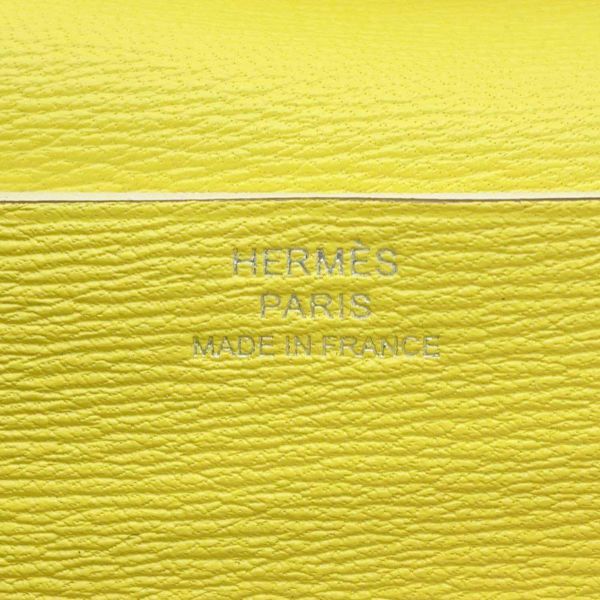 エルメス 長財布 ベアンスフレ ジョーヌシトロン/シルバー金具 オーストリッチ U刻印 HERMES 財布