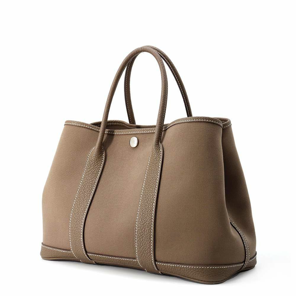 エルメス トートバッグ ガーデンパーティTPM エトゥープ/シルバー金具 トワルオフィシエ / ネゴンダ A刻印