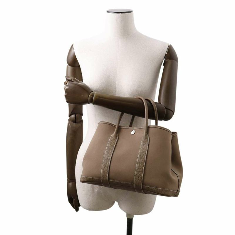 エルメス トートバッグ ガーデンパーティTPM エトゥープ/シルバー金具 トワルオフィシエ / ネゴンダ A刻印