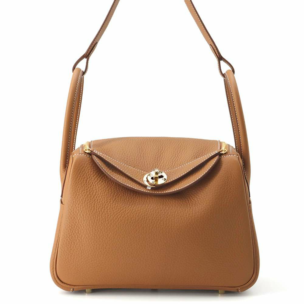 エルメス ハンドバッグ リンディ26 ゴールド/ゴールド金具 トリヨンクレマンス K刻印 2wayショルダー