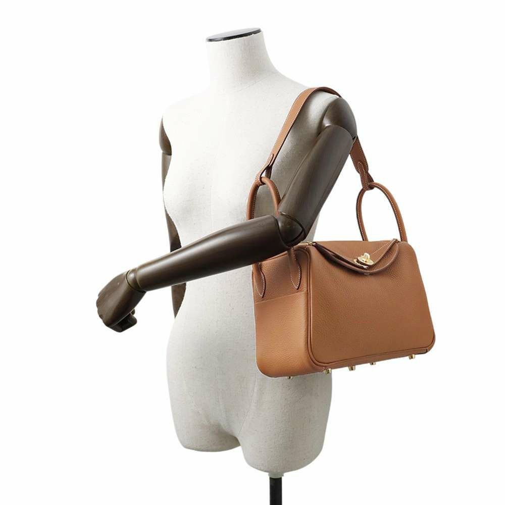 エルメス ハンドバッグ リンディ26 ゴールド/ゴールド金具 トリヨンクレマンス K刻印 2wayショルダー