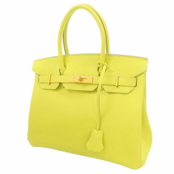 エルメス バーキン30 ライム/ゴールド金具 ヴォーエプソン Y刻印 HERMES Birkin ハンドバッグ