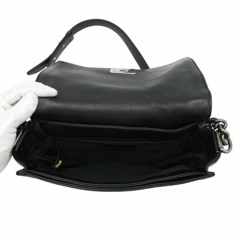 シャネル チェーンショルダーバッグ ボーイシャネル ココマーク ラムスキン CHANEL BAG 2wayバッグ 黒