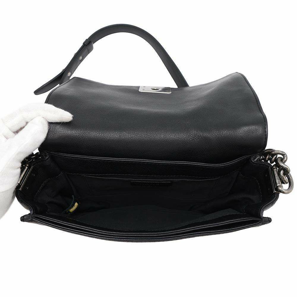 シャネル チェーンショルダーバッグ ボーイシャネル ココマーク ラムスキン CHANEL BAG 2wayバッグ 黒