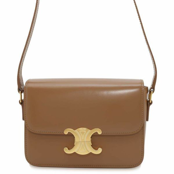 セリーヌ ショルダーバッグ ティーン トリオンフ レザー 188423BF4.18BU CELINE バッグ ブラウン