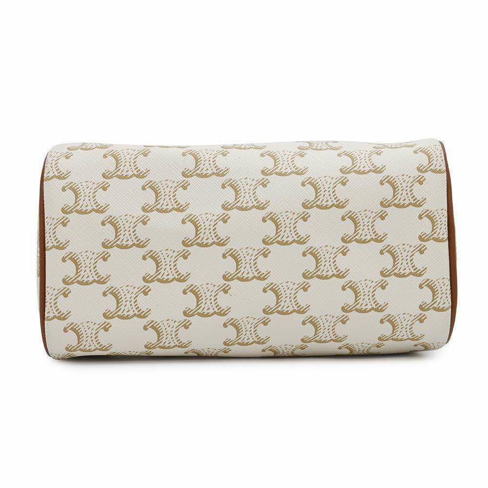 セリーヌ ハンドバッグ トリオンフ スモール ボストン  レザー 113772CAS.01BC CELINE ショルダーバッグ 白