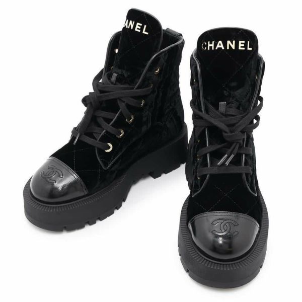 CHANEL CHANEL レースアップブーツ 名東】【CHANEL】シャネル レースアップブーツ キルティング