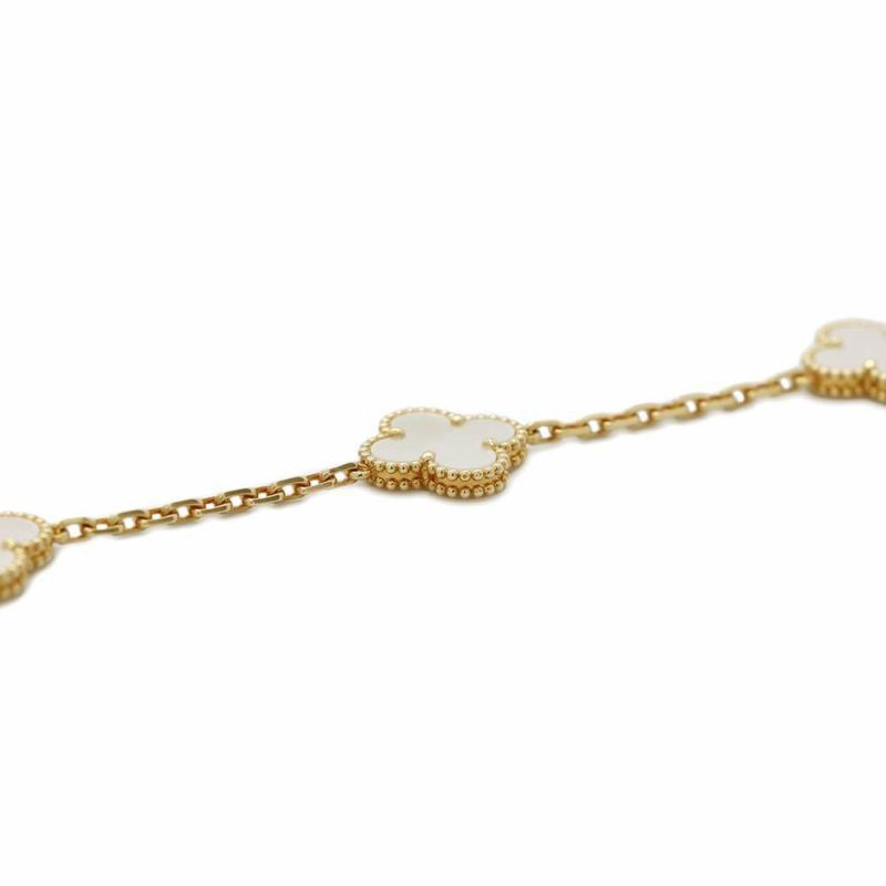 ヴァンクリーフ&アーペル ネックレス ヴィンテージ アルハンブラ ネックレス 10モチーフ マザーオブパール K18YG VCARA42700