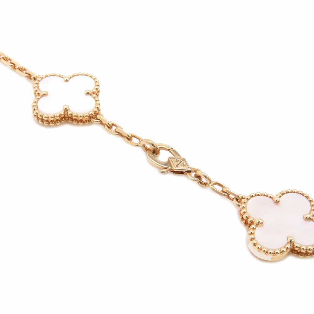 ヴァンクリーフ&アーペル ネックレス ヴィンテージ アルハンブラ ネックレス 10モチーフ マザーオブパール K18YG VCARA42700