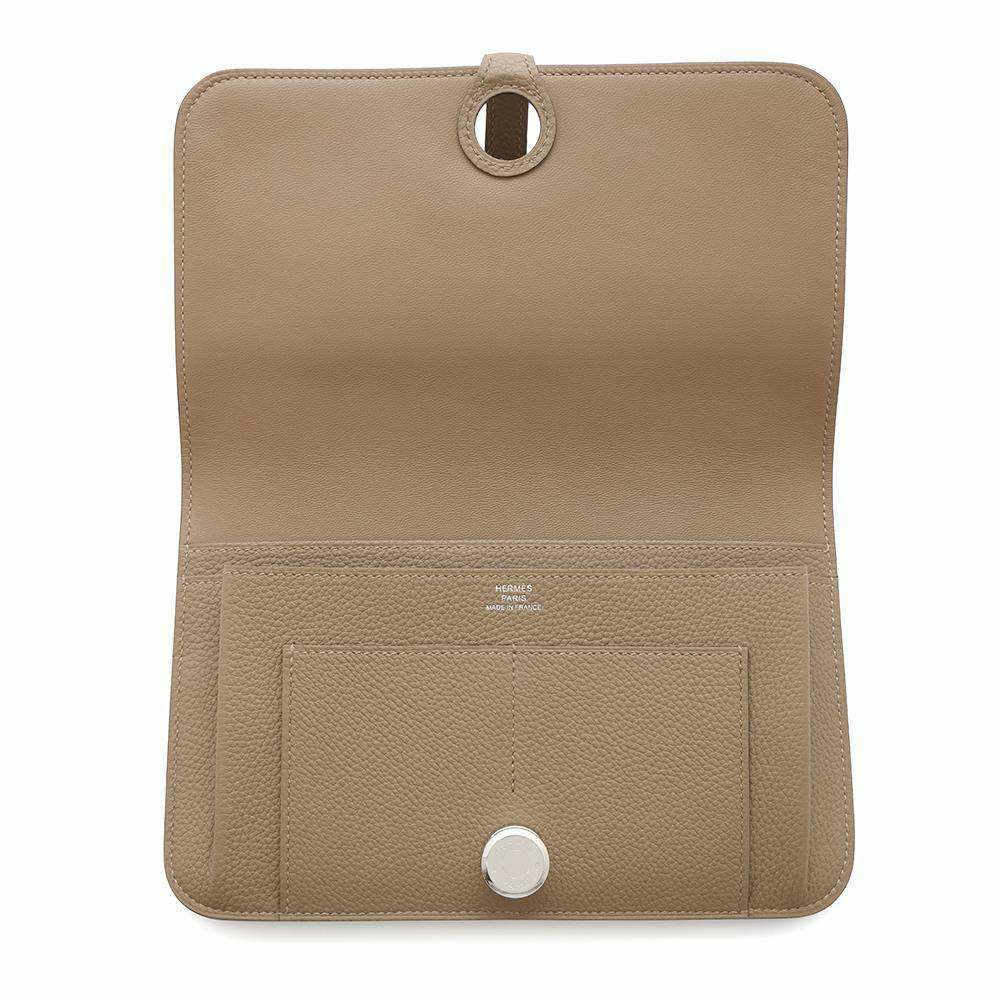 エルメス 長財布 ドゴンGM ベージュドゥワイマール/シルバー金具 トゴ B刻印 HERMES 財布