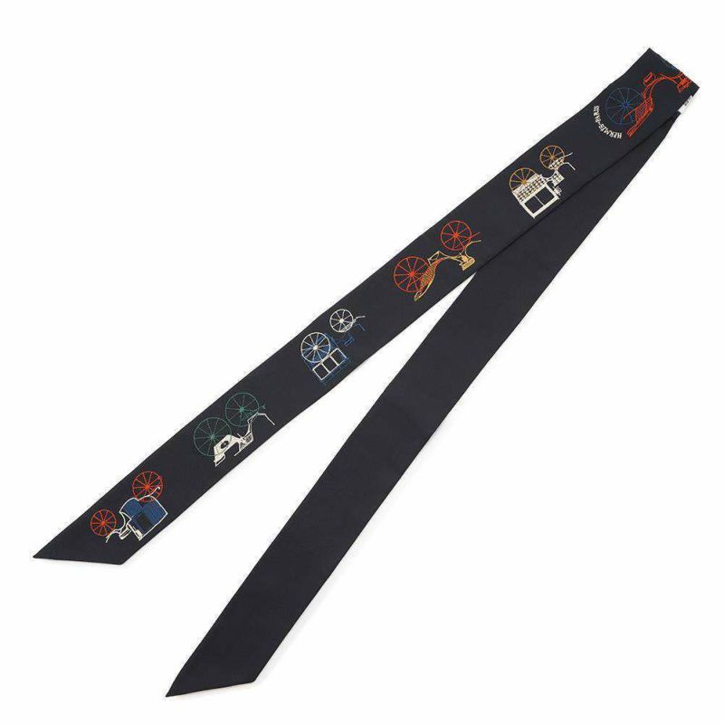 エルメス ツイリーロング アトゥベルリンヌ HERMES シルク 黒