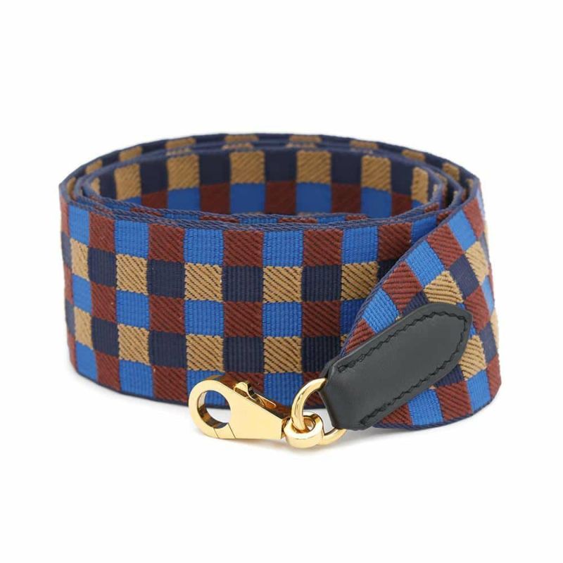 エルメス バンドリエール サングル マキシ・カドリーユ  ビスキュイ/ルージュアッシュ/ブルービリヤード/ゴールド金具 Z刻印