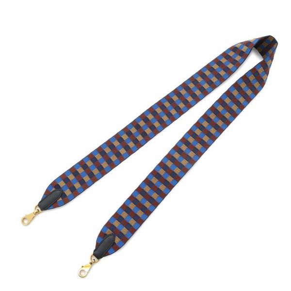 エルメス バンドリエール サングル マキシ・カドリーユ  ビスキュイ/ルージュアッシュ/ブルービリヤード/ゴールド金具 Z刻印