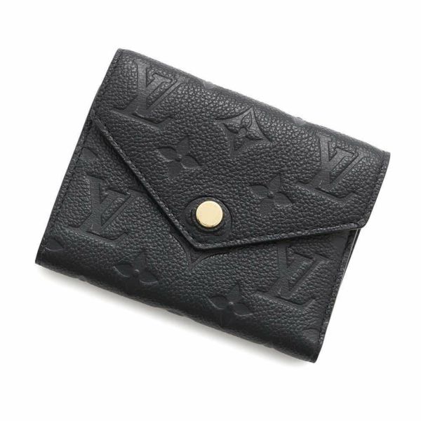 ルイヴィトン 三つ折り財布 モノグラム・アンプラント ポルトフォイユ・ヴィクトリーヌ M64060 ヴィトン ブラック 黒