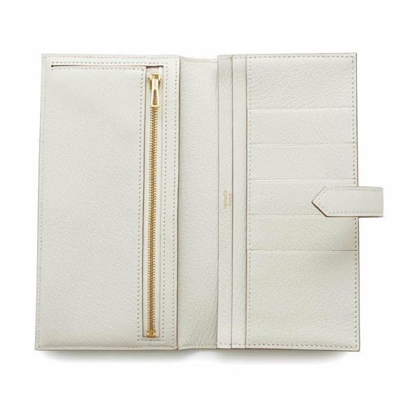 エルメス 長財布 ベアンスフレ マッシュルーム/ゴールド金具 シェブルミゾル B刻印 財布 シェーブル