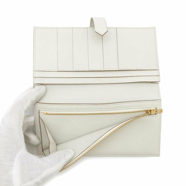 エルメス 長財布 ベアンスフレ マッシュルーム/ゴールド金具 シェブルミゾル B刻印 財布 シェーブル