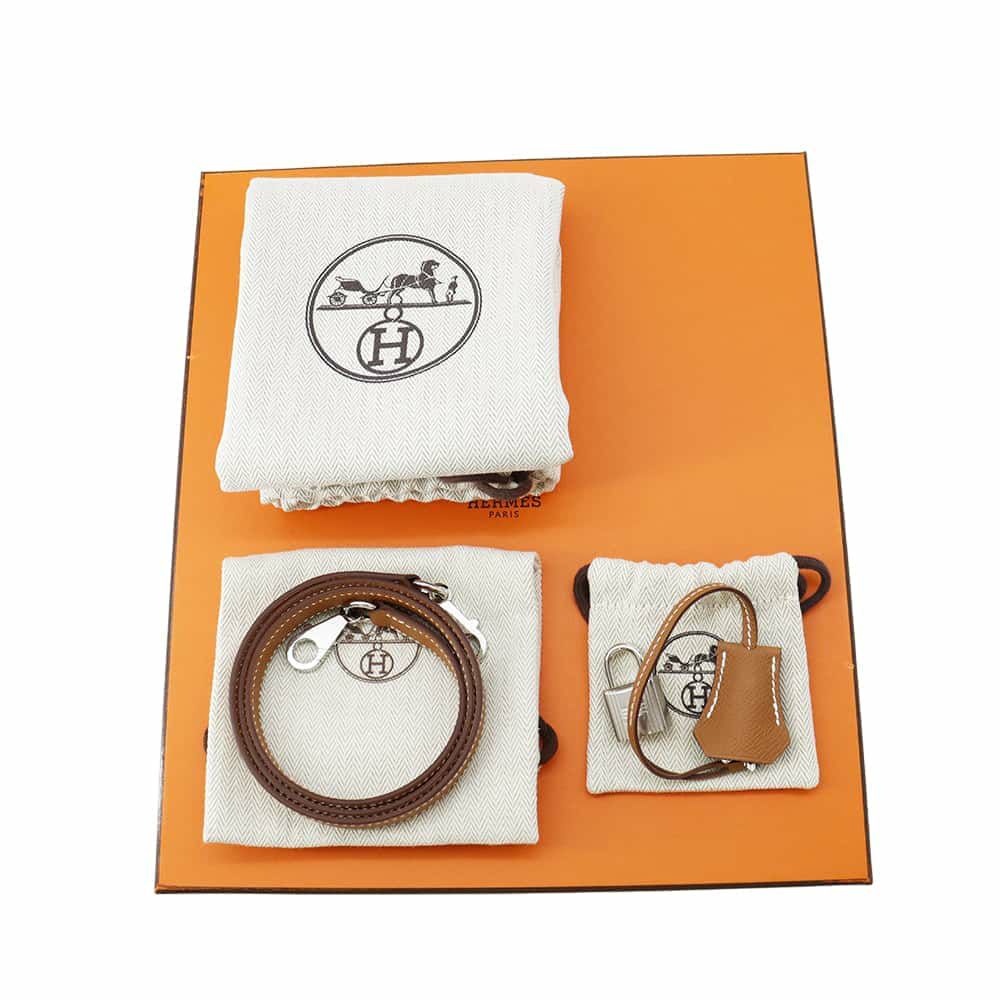 エルメス ハンドバッグ ケリー25 外縫い ゴールド/シルバー金具 エプソン B刻印 2wayショルダー